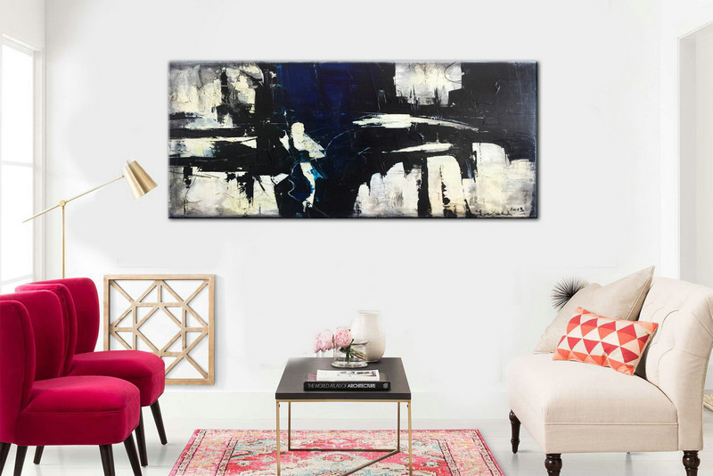 Abstract painting, Large abstract, Large Wall Art, Heavy Texture, Large Decor Painting, Black and White, Acrylic Large Art, Large Painting