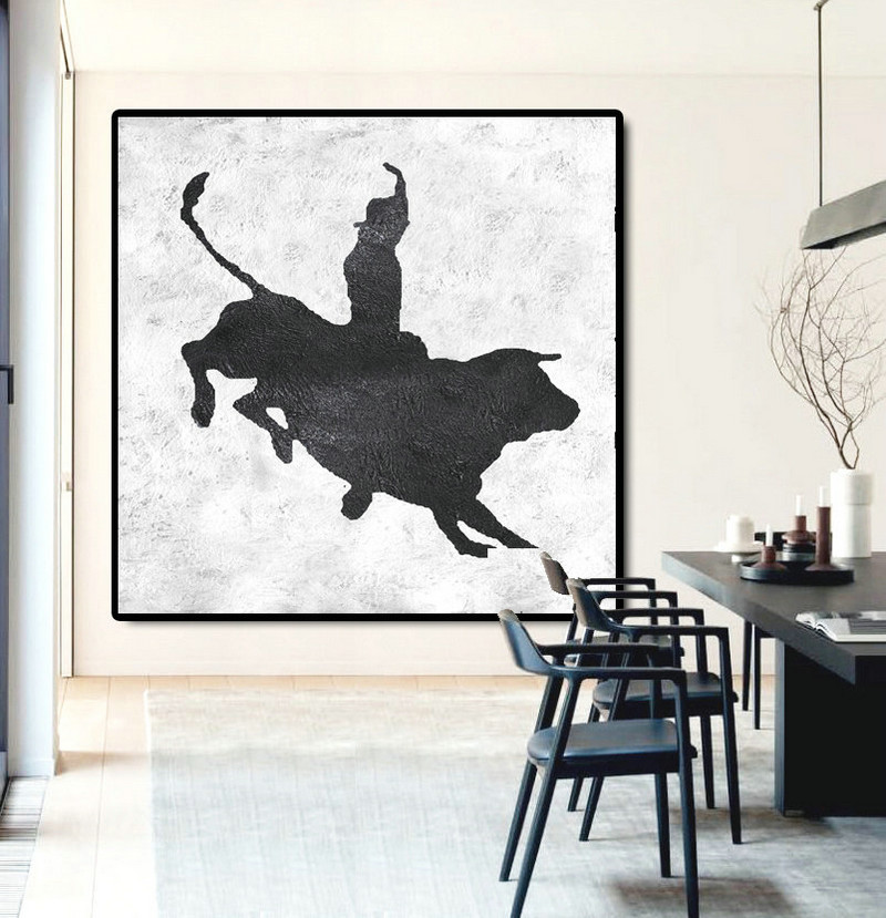 Large Abstract Painting Canvas Art, Painting On Canvas, Bullfight Art.