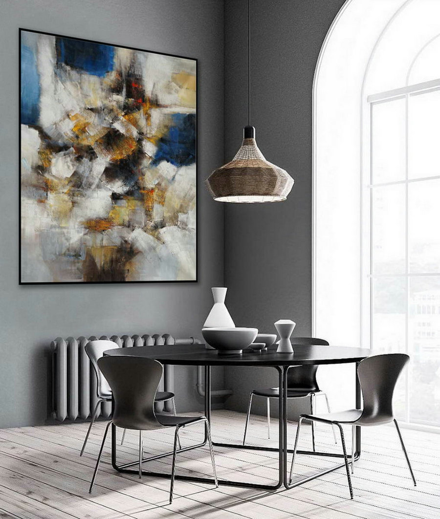 Large Abstract Canvas Wall Art Heavy Texture Modern Contemporary Oil Textured Paintings on canvas for Office Hotel Living Dining room
