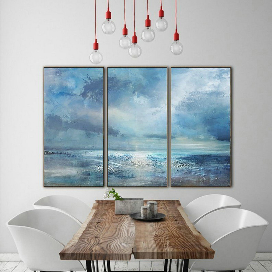Marine Landscape Oil Painting,Large Wall Canvas Painting,Large Cloud Abstract Art Painting On Canvas,Large Wall Art Sea View Oil Painting