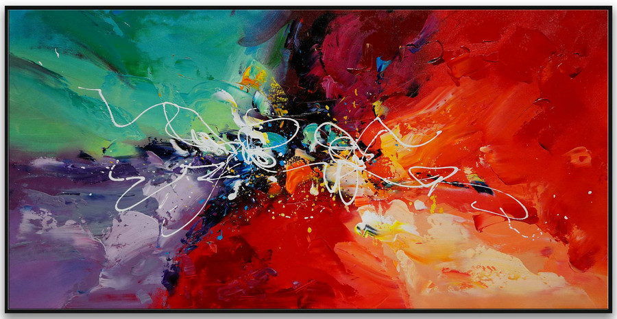 Colorful Modern Contemporary Artwork Large Horizontal Abstract Wall Art