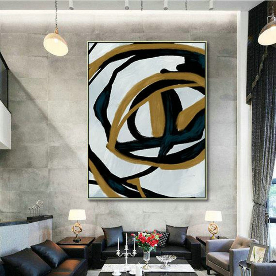 Minimal Painting on Canvas Textured Painting Extra Large Wall Art, Dining room decor Extra Large Original Abstract Painting on Canvas GaS011