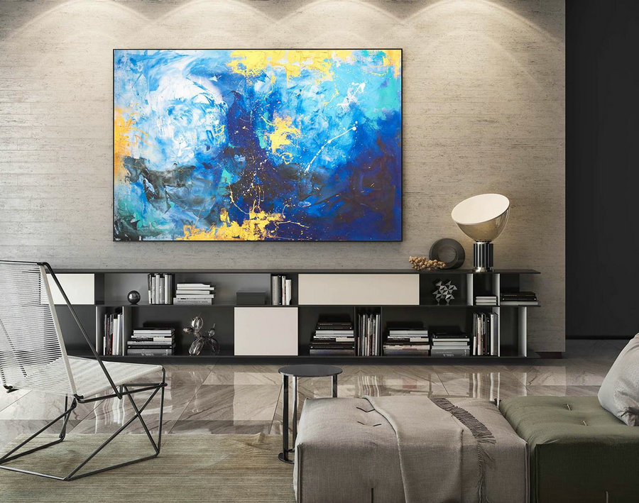 Large Canvas Art - Abstract Painting on Canvas, Contemporary Wall Art, Original Oversize Painting LaS594