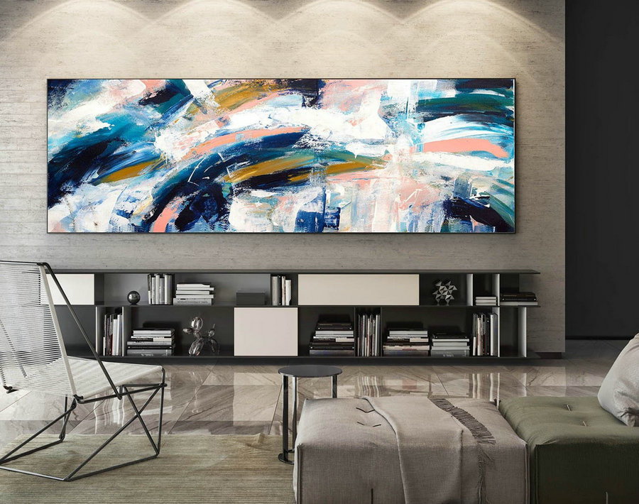 Abstract Canvas Art - Large Painting on Canvas, Contemporary Wall Art, Original Oversize Painting XaS115