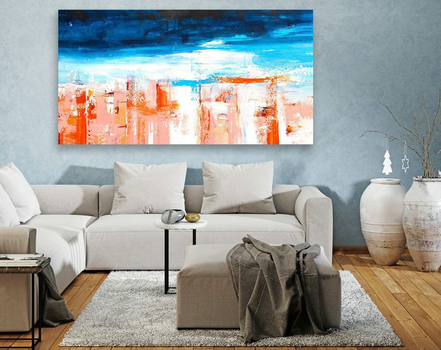 Abstract Canvas Art - Large Painting on Canvas, Contemporary Wall Art, Original Oversize Painting LAS111