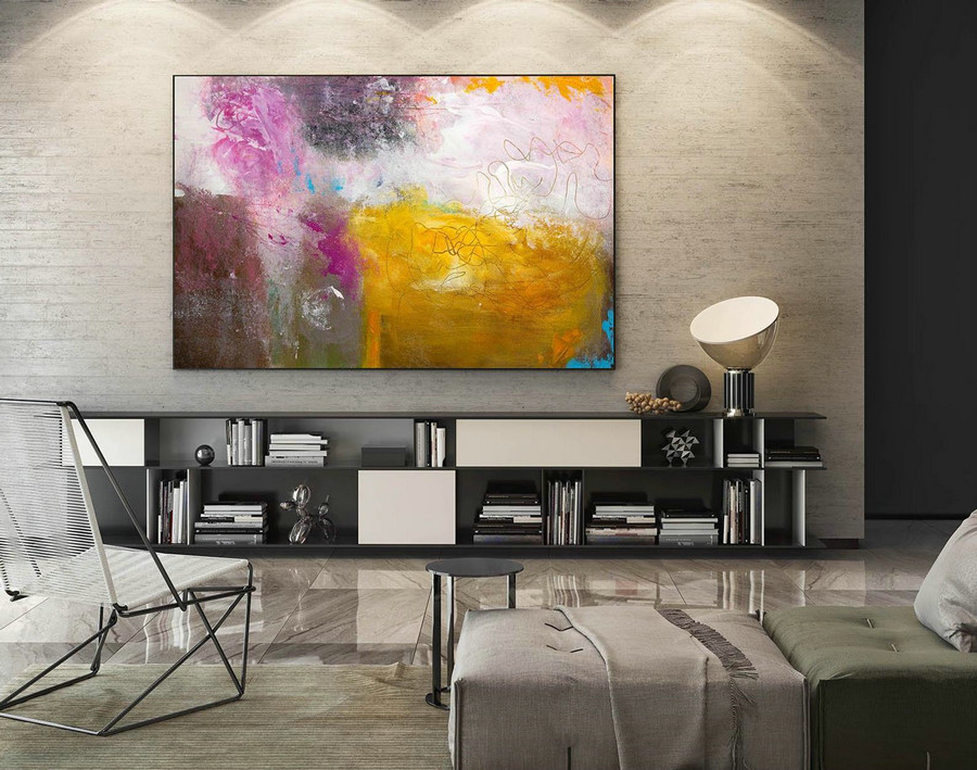 Contemporary Wall Art - Abstract Painting on Canvas, Original Oversize Painting, Extra Large Wall Art LaS238