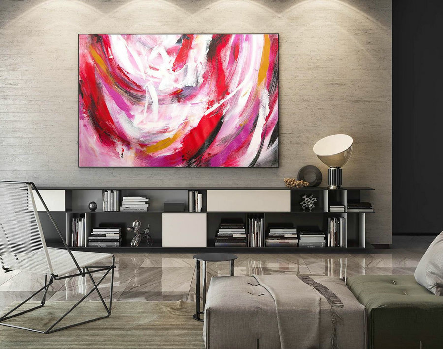 Abstract Canvas Art - Large Painting on Canvas, Contemporary Wall Art, Original Oversize Painting LaS305