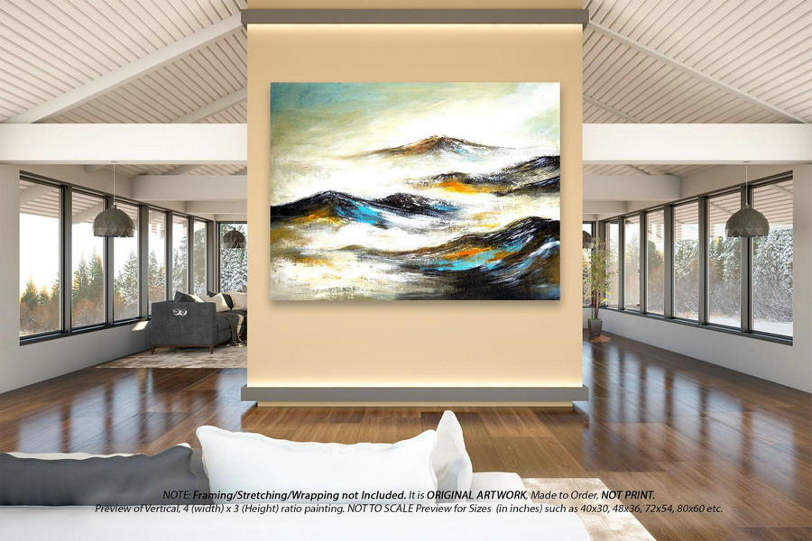 Large Abstract Canvas Art - Original Oil Painting, Office Decor, Abstract Wall Art, Acrylic Paintings, Large Mid Century Modern Art YNS052