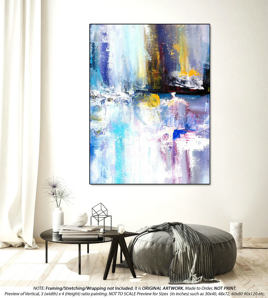 Extra Large Abstract Painting - Modern Painting, Bedroom Wall Art, Housewarming Gift, Textured Artwork, Acrylic Painting,Original Art YNS058