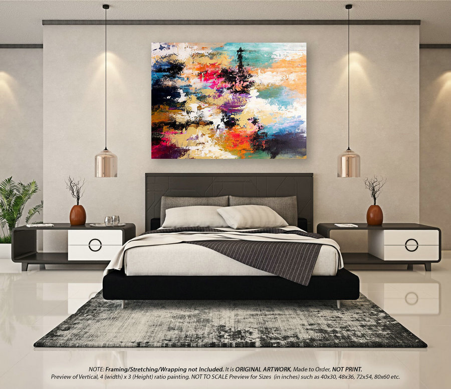 Large Office Wall Art Modern Abstract Art - Abstract Painting On Canvas, Oversized Paintings on Canvas, Large Abstract Canvas Art DMS091