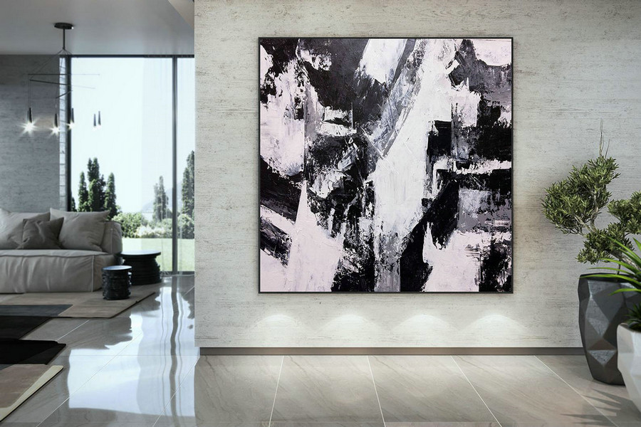 Large Painting on Canvas,Original Painting on Canvas,bright painting art,modern abstract,modern oil canvas,original textured DMC223 - Click Image to Close