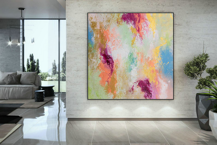 Large Abstract Painting,Large Abstract Painting on Canvas,painting colorful,colorful abstract,above bed decor DMC213