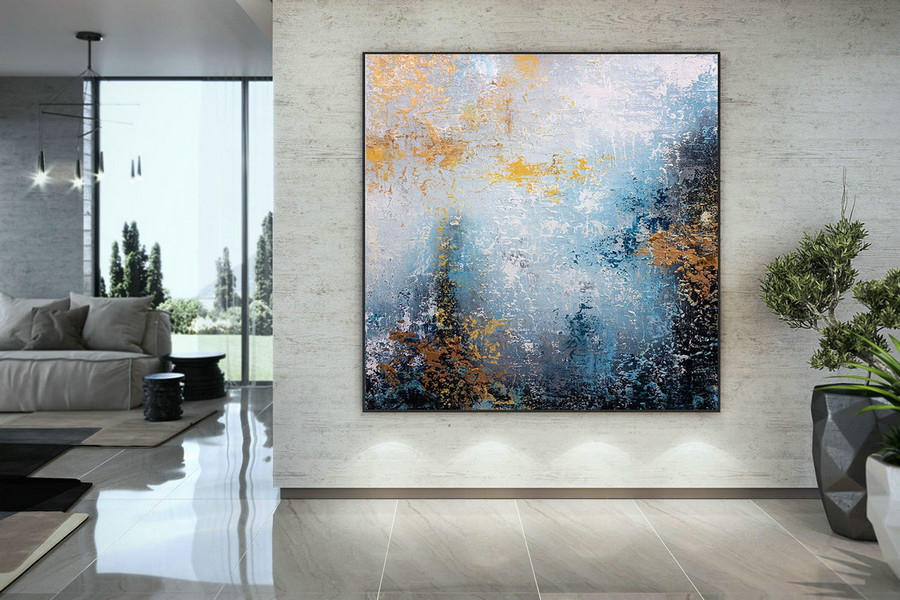 Extra Large Wall Art Palette Knife Artwork Original Painting,Painting on Canvas Modern Wall Decor Contemporary Art, Abstract Painting DMC143 - Click Image to Close