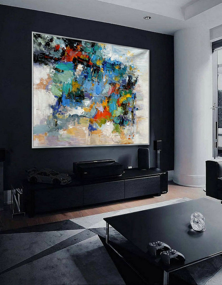 Contemporary abstract wall Art Hand painted Modern painting Super Large Oversize Acrylic Canvas Art 60x80" / 150x200cm