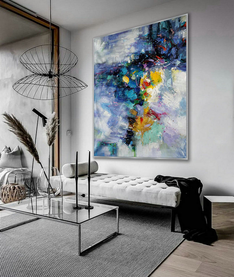 Extra Large Palette Knife Acrylic Painting On Canvas Oversize Vertical Modern Contemporary Wall Art Home Office Decor 60x80" / 150x200cm XXL