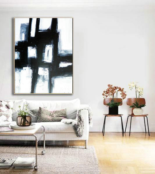 Abstract Decor Painting, Large Decor Art, Black and white art, Abstract Painting, Original Artwork, Large Contemporary, Black white fine art