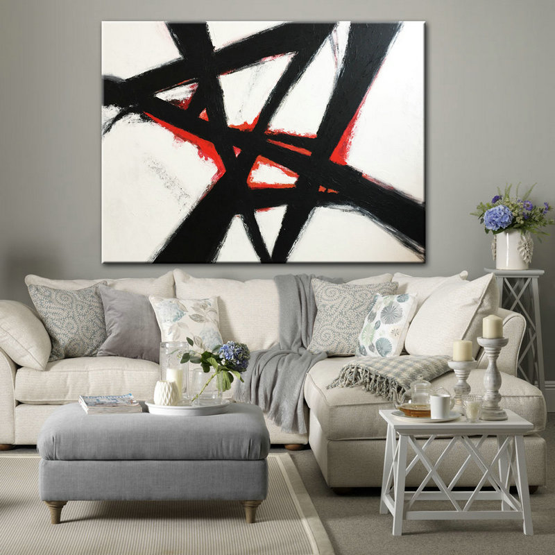 Extra large wall art, Black and White, Painting canvas art, Painting wall art, Black and white Art, Abstract Painting, Large Painting Art