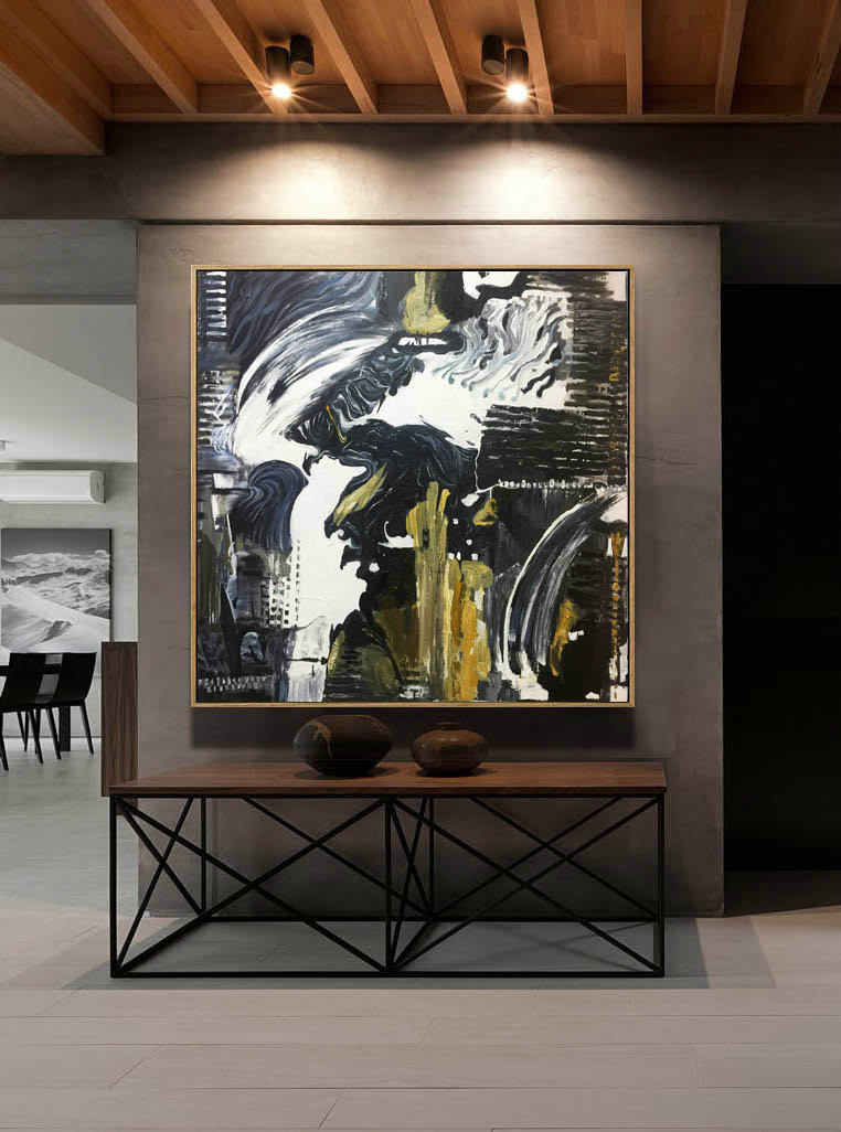 Birthday Gift, Abstract Art, Oil Painting, Large Decor Art, Large Art, Black White Art, Large Painting, Painting canvas art