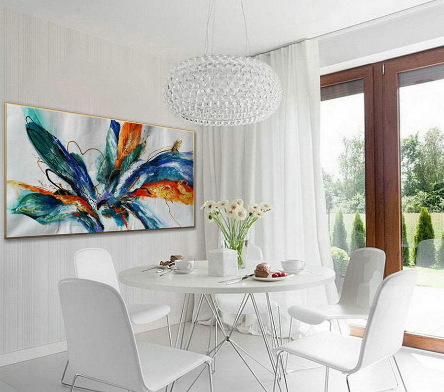 Large Abstract Painting Extra Large Canvas Wall Art Oversize Acrylic Painting on Canvas, Colorful Painting Abstract Wall Art
