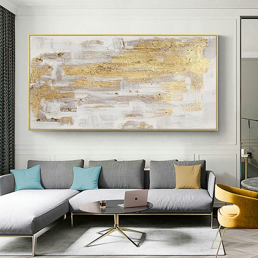 Large abstract painting on canvas big gold and brown wall art decor gold art painting oversize wall art large abstract art texture painting