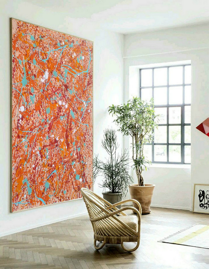 Large Canvas Wall Art,Modern Art Paintings| Abstract Art Paintings,Red Original Abstract Painting L882