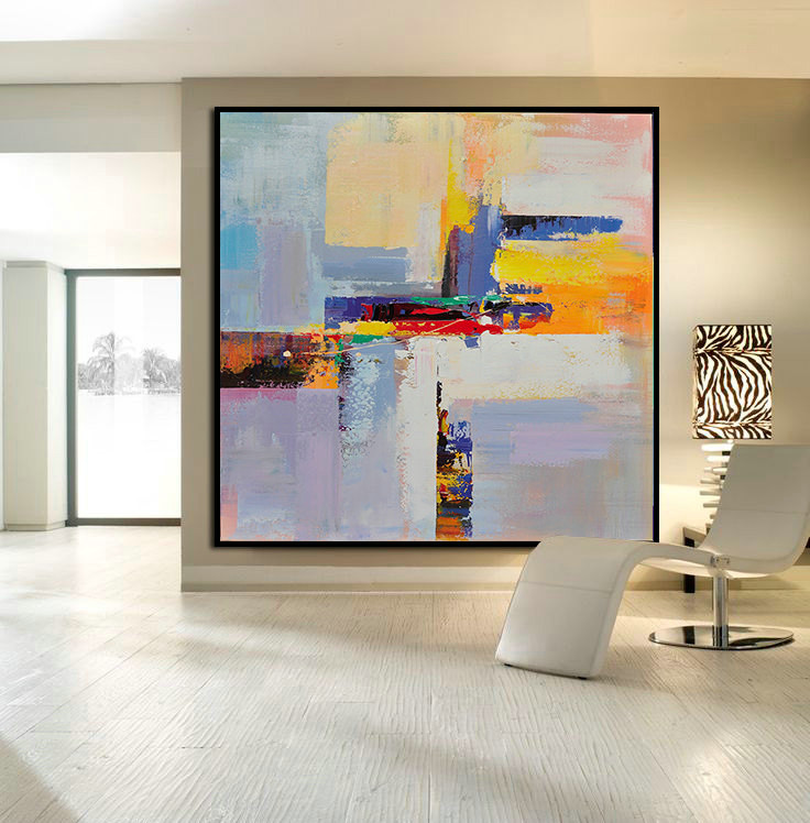 Handmade Large Contemporary Art Canvas Painting, Original Art Acrylic Painting, Abstract Canvas Art - By Leo
