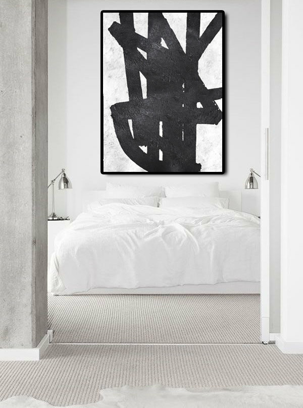 Extra Large Abstract Painting On Canvas, Textured Painting Canvas Art, Black And White Original Art Handmade.