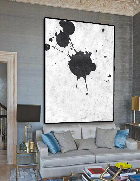 Extra Large Painting On Canvas, Textured Painting Canvas Art, Black And White Original Art Handmade.
