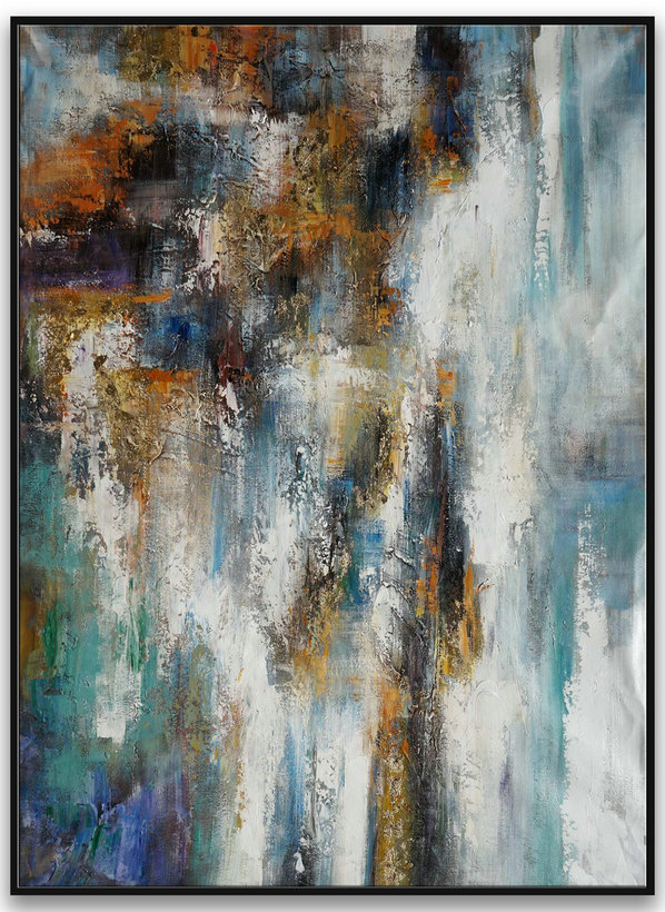 Heavy Texture Abstract Wall Art Hand Painted Modern