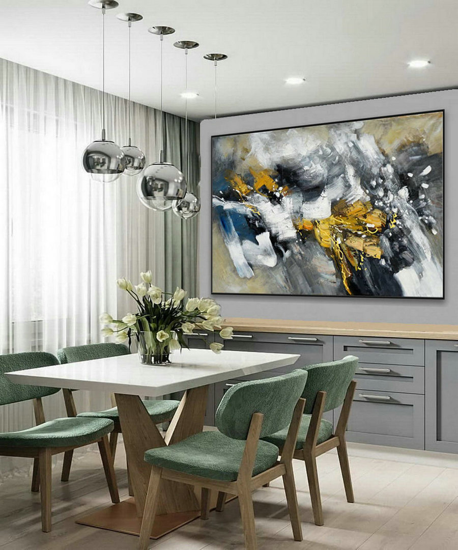 Texture Abstract Oversize Modern Contemporary Canvas wall Art Hand Painted Extra Large Textured Artwork Horizontal Acrylic Painting