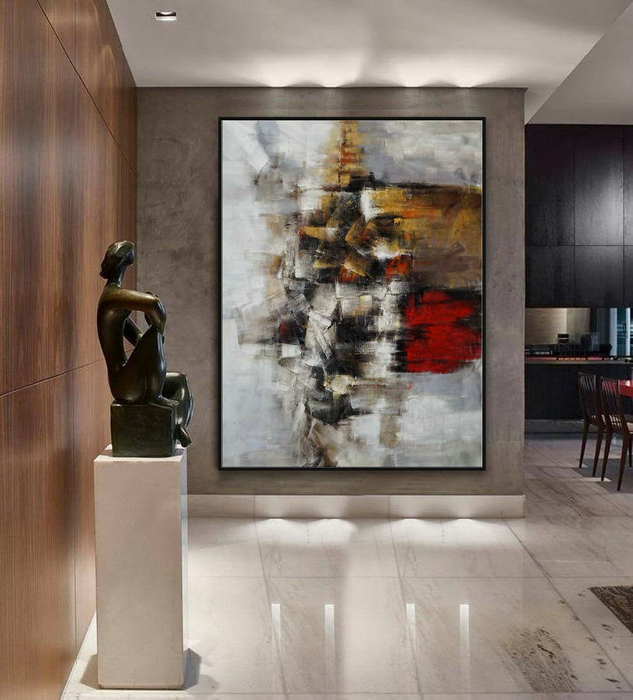 Modern Texture Abstract Contemporary Wall Art Hand Painted Oil Painting on Canvas Extra Large XXL 60" x 80" / 150x200cm