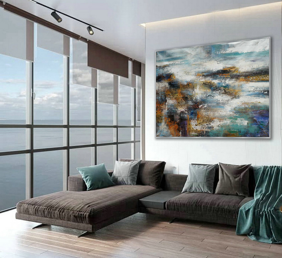 Heavy Texture Abstract Wall Art Hand Painted Modern Contemporary Acrylic Painting on Canvas Extra Large XL 60x80" / 150x200cm