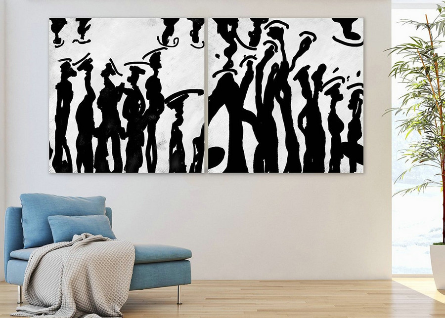 Large Canvas Art - Abstract Painting on Canvas, Contemporary Wall Art, Original Oversize Painting paS086