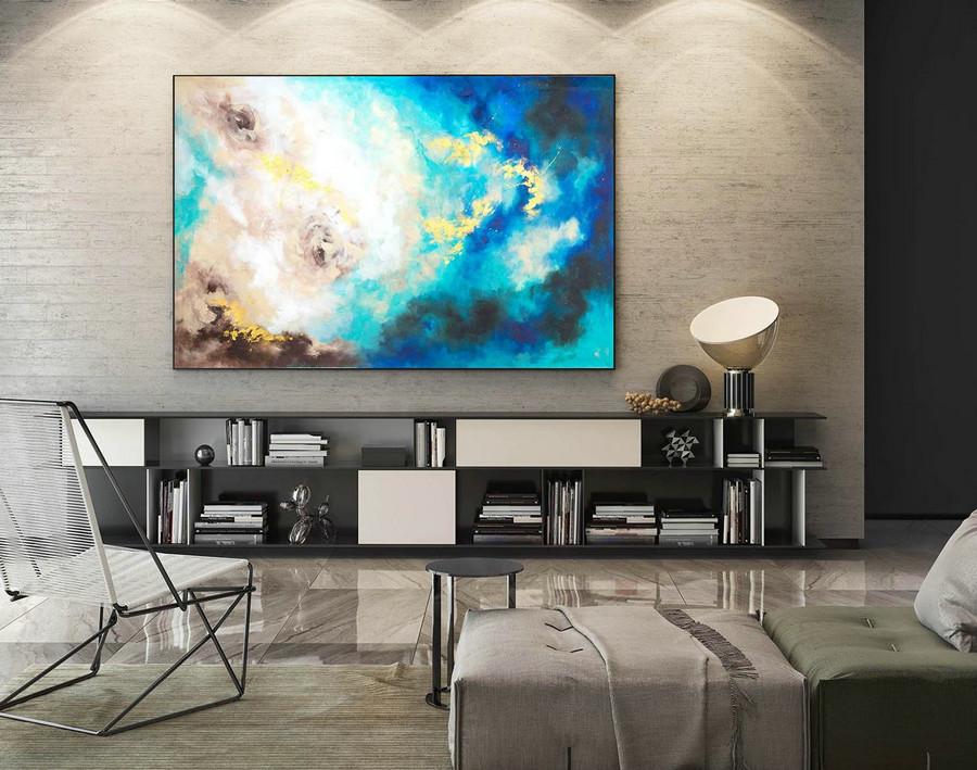 Contemporary Wall Art - Abstract Painting on Canvas, Original Oversize Painting, Extra Large Wall Art LaS605