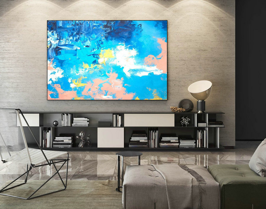 Extra Large Wall art - Abstract Painting on Canvas, Contemporary Art, Original Oversize Painting LaS581