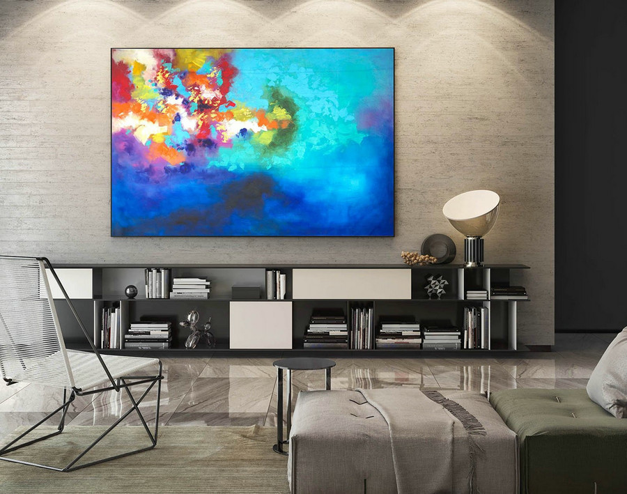 Abstract Canvas Art - Large Painting on Canvas, Contemporary Wall Art, Original Oversize Painting LaS592