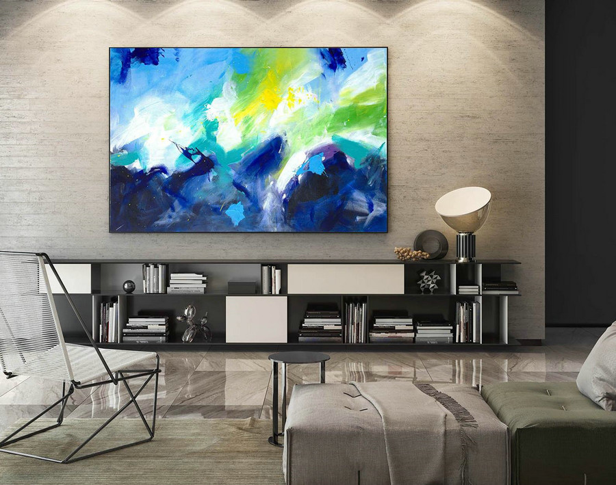 Contemporary Wall Art - Abstract Painting on Canvas, Original Oversize Painting, Extra Large Wall Art LaS071