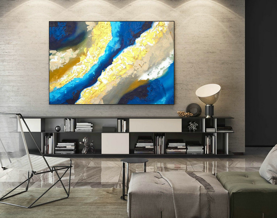 Extra Large Wall art - Abstract Painting on Canvas, Contemporary Art, Original Oversize Painting LaS539