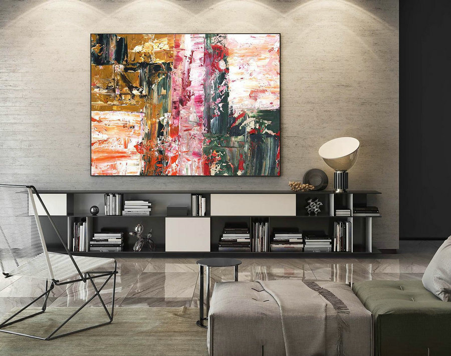 Contemporary Wall Art - Abstract Painting on Canvas, Original Oversize Painting, Extra Large Wall Art LaS382