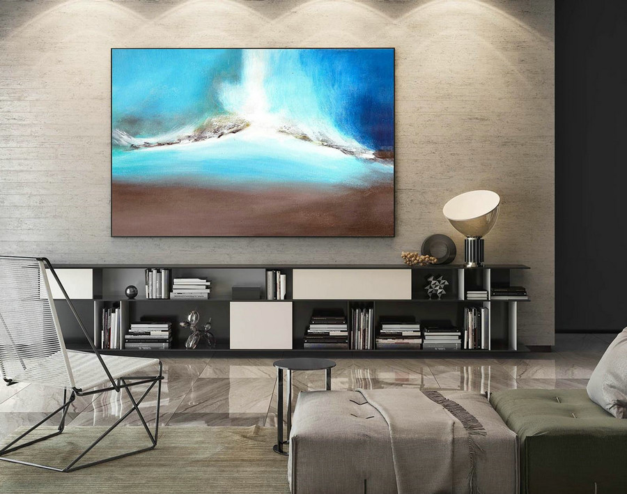 Large Canvas Art - Abstract Painting on Canvas, Contemporary Wall Art, Original Oversize Painting LaS254 - Click Image to Close