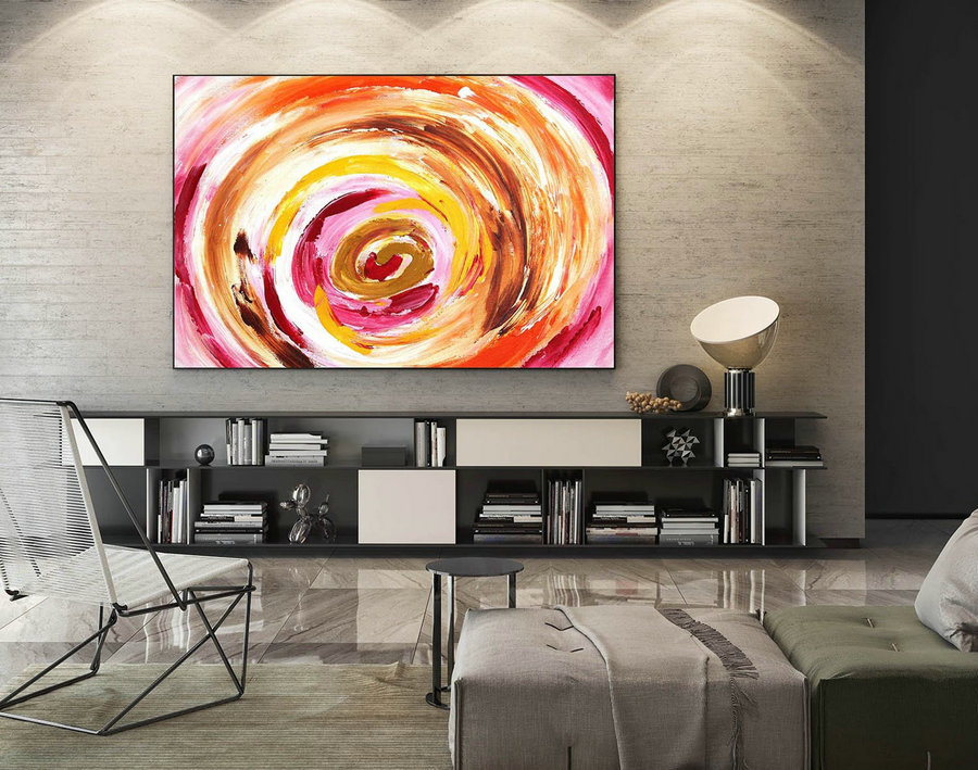 Large Canvas Art - Abstract Painting on Canvas, Contemporary Wall Art, Original Oversize Painting LaS398