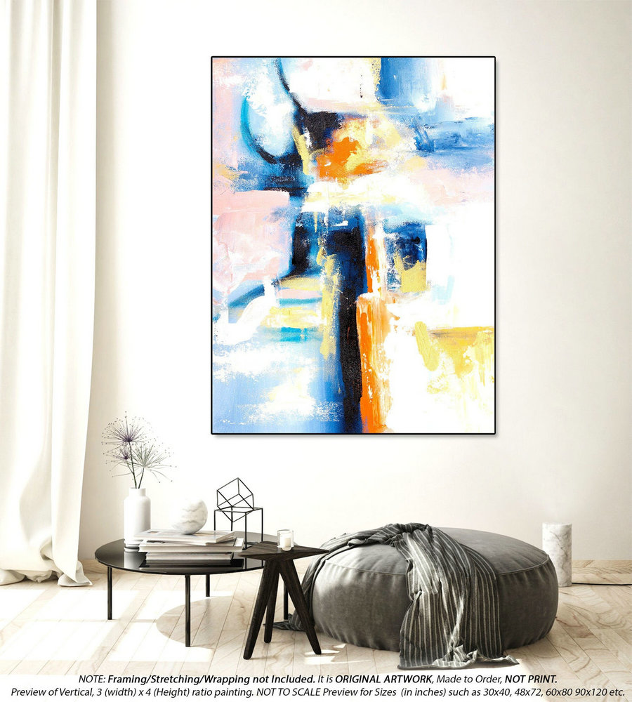 Original Abstract Art Large Abstract Painting - Wall Art Decor, Canvas Wall Art, Original Oil Painting, Abstract Painting on CanvasYNS115