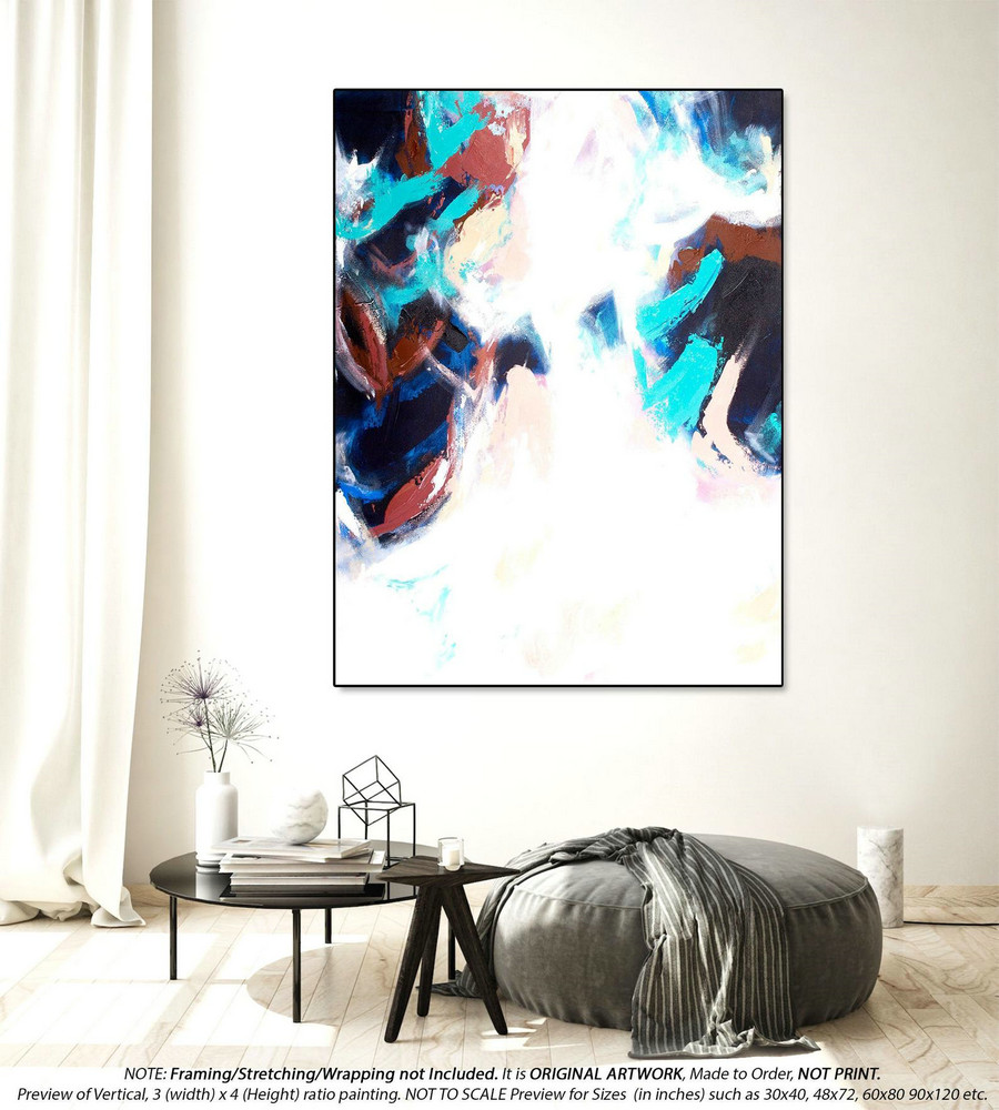 Abstract Painting on Canvas Original Abstract Art - Modern wall art, Original Wall Art, Original Oil Painting, Extra Large Wall ArtYNS136