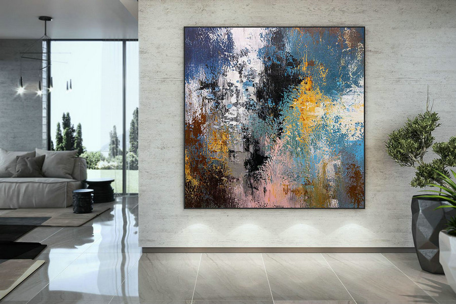 Large Abstract Painting,Large Abstract Painting on Canvas,painting colorful,colorful abstract,above bed decor DMC216 - Click Image to Close